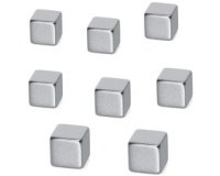 Aimant en néodyme, dimensions: 10x10x10 mm, nickelé