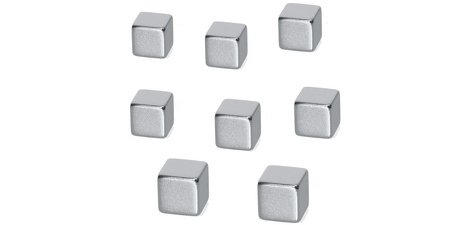 Neodymium magnet, dimensions: 10x10x10 mm, nickel-plated