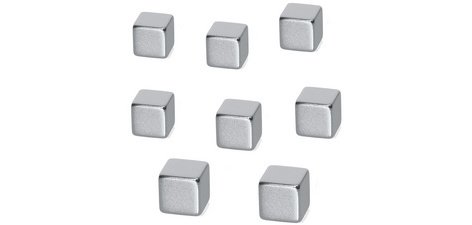 Aimant en néodyme, dimensions: 10x10x10 mm, nickelé