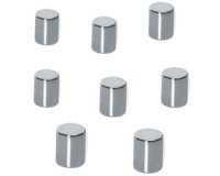 Aimant en néodyme, cylindrique, 8 x 10 mm, nickelé