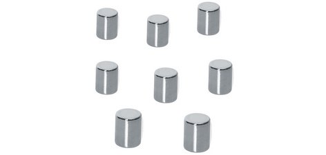 Aimant en néodyme, cylindrique, 8 x 10 mm, nickelé