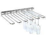 Porte-verres avec rails, métal chromé