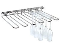 Porte-verres avec rails, métal chromé
