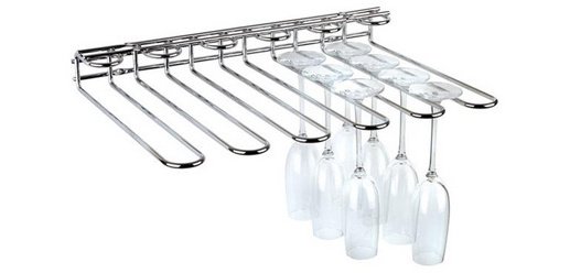 Porte-verres avec rails, métal chromé