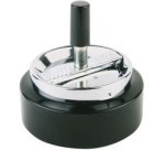 Cendrier rotatif PUSH, argent / noir