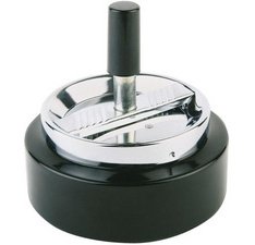 Cendrier rotatif PUSH, argent / noir