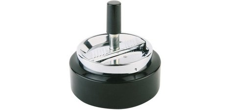 Cendrier rotatif PUSH, argent / noir