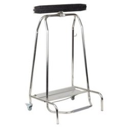 Support de sac poubelle QUICKSTEP, 120 litres, argent