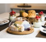 Bamboe plateau met afdekkap, rond, diameter: 205 mm