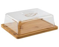 Plateau en bambou avec cloche