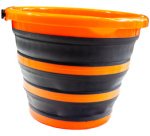 Seau pliable, noir/orange