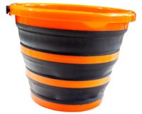 Seau pliable, noir/orange