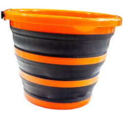 Seau pliable, noir/orange