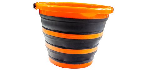 Seau pliable, noir/orange