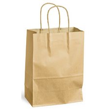 Sac en papier kraft avec poignées en cordelette torsadée