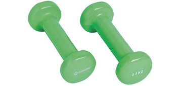 Haltères vinyle, set de 0,5 kg, vert