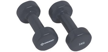Haltères vinyle, set de 2,0 kg, anthracite