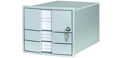 Han bloc à tiroirs Impuls, 3 tiroirs fermés avec serrure, noir