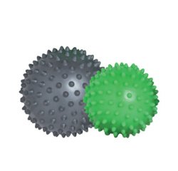 Set de balles de massage à picots, gris / vert