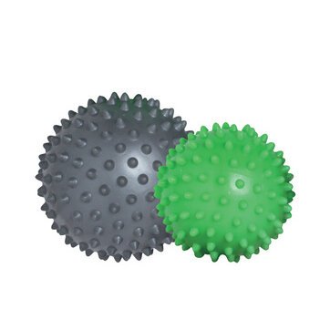 Set van massageballen met noppen, grijs / groen