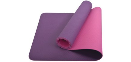 Tapis de yoga BICOLOR, 4 mm, violet / rose
