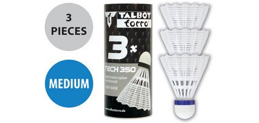 Volant de badminton Tech350, moyen, blanc/bleu