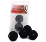Squashbal, extra langzaam, 2-pack, zwart