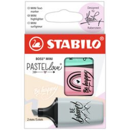 Surligneur BOSS MINI Pastellove 2.0,étui carton de 3