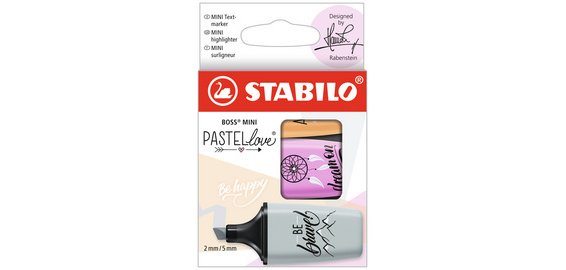 Surligneur BOSS MINI Pastellove 2.0,étui carton de 3