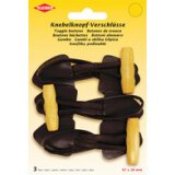 Kleiber Bouton bûchette, blister de 3, marron