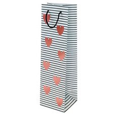 Sac cadeau pour bouteille 'Coeurs', 1 bouteille