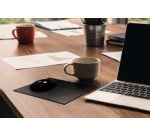 Tapis de souris 'the leather pad', en cuir, noir