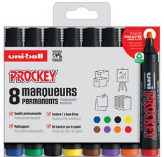Uni-ball permanent marker Prockey PM-126, etui van 8 stuks, assorti