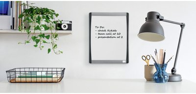 Tableau blanc mural à cadre incurvé, (L)215 x (H)280 mm