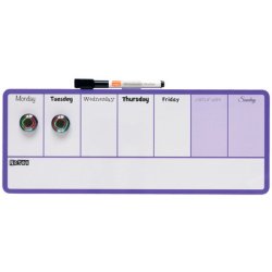 Tableau blanc planning hebdomadaire, (L)360 x (H)140 mm