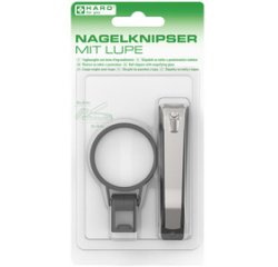 Coupe-ongles avec loupe & lime, sur carte blister