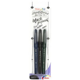 PentelArts Stylo de calligraphie Sign Pen Brush, noir