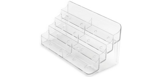 Deflecto visitekaartenhouder 2 x 4 opbergvakken, transparant