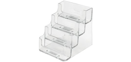 Porte-cartes de visite, 4 compartiments,transparent