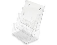 Porte-brochures, 1/3 A4 portrait, 3 compartiments