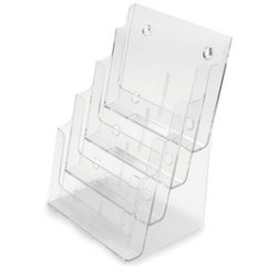 Porte-brochures, A4 portrait, 4 compartiments