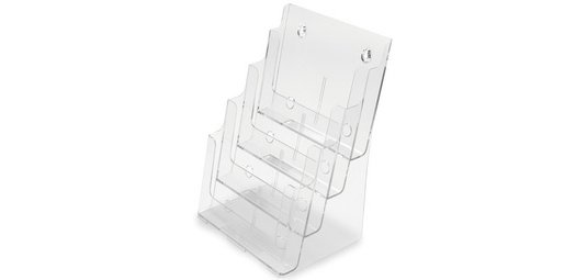 Porte-brochures, A5 portrait, 4 compartiments