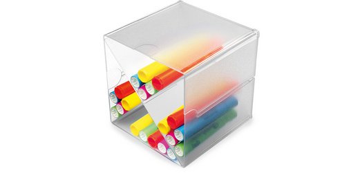 Cube Storage Box, 4 compartments, crystal