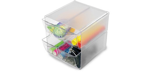 Opbergdoos Cube, 4 laden, transparant