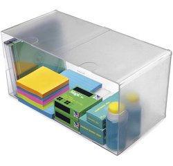 Boîte de rangement Cube, 2 casiers, cristal