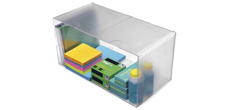 Opbergdoos Cube, 2 vakken, transparant