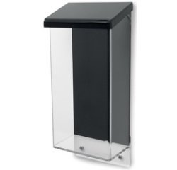 De_buzon deflecto para material publicitario color transparente con tapa negra 83x175x283 mm