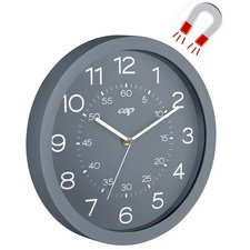 CEP Muurklok mineraal, quartz horloge, magnetisch, grijs