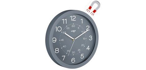 CEP Wall clock mineral, quartz watch, magnetic, gray
