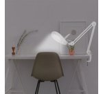 Lampe loupe à LED, avec pince, blanc